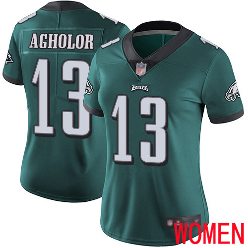 Women Philadelphia Eagles 13 Nelson Agholor Midnight Green Team Color Vapor Untouchable NFL Jersey 1